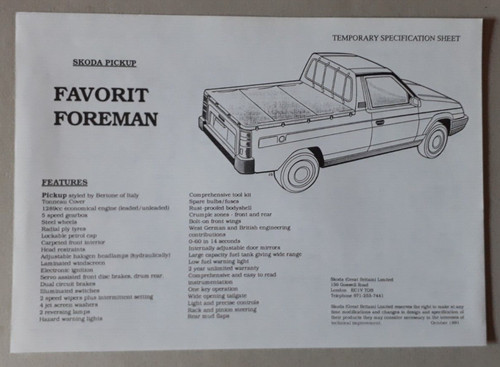 Skoda favorit foreman - foreman, pick-up