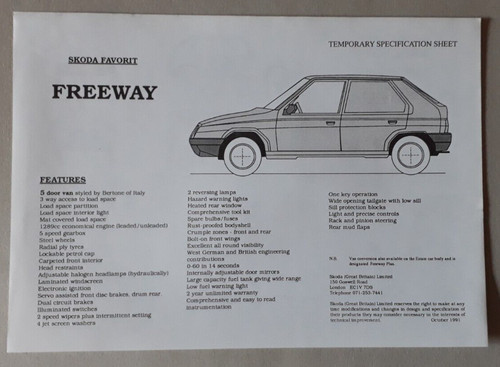 Skoda favorit freeway - favorit, van